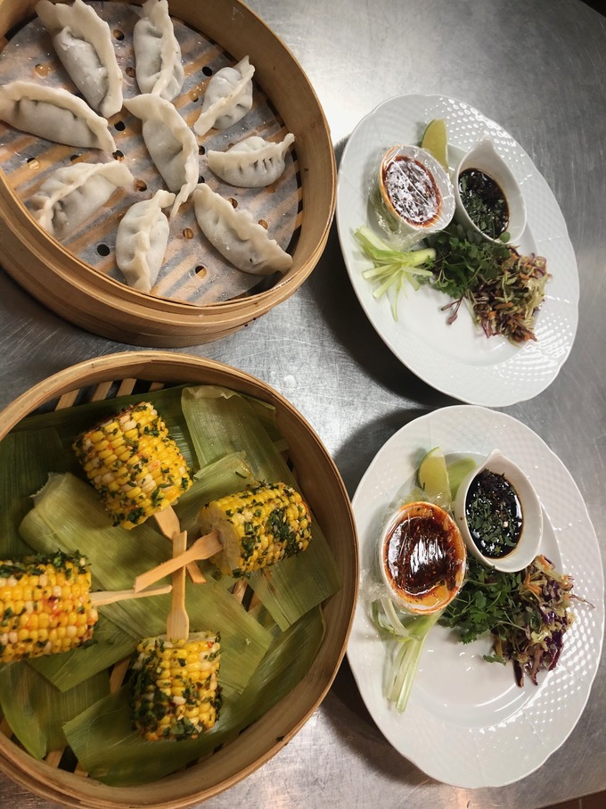 Duck Dumplings & Steam Corn