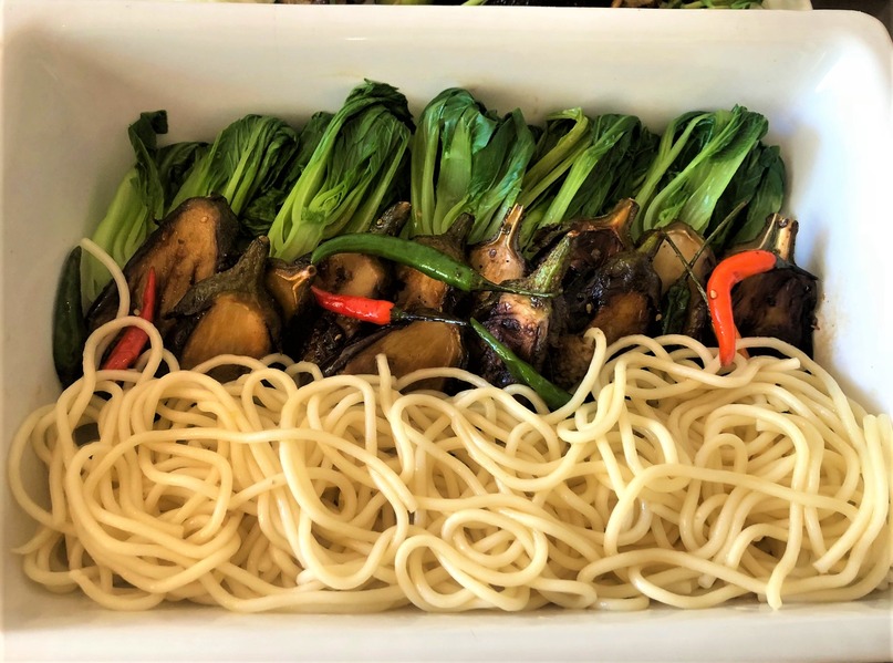 Udon Noodle Eggplant Bock Choi