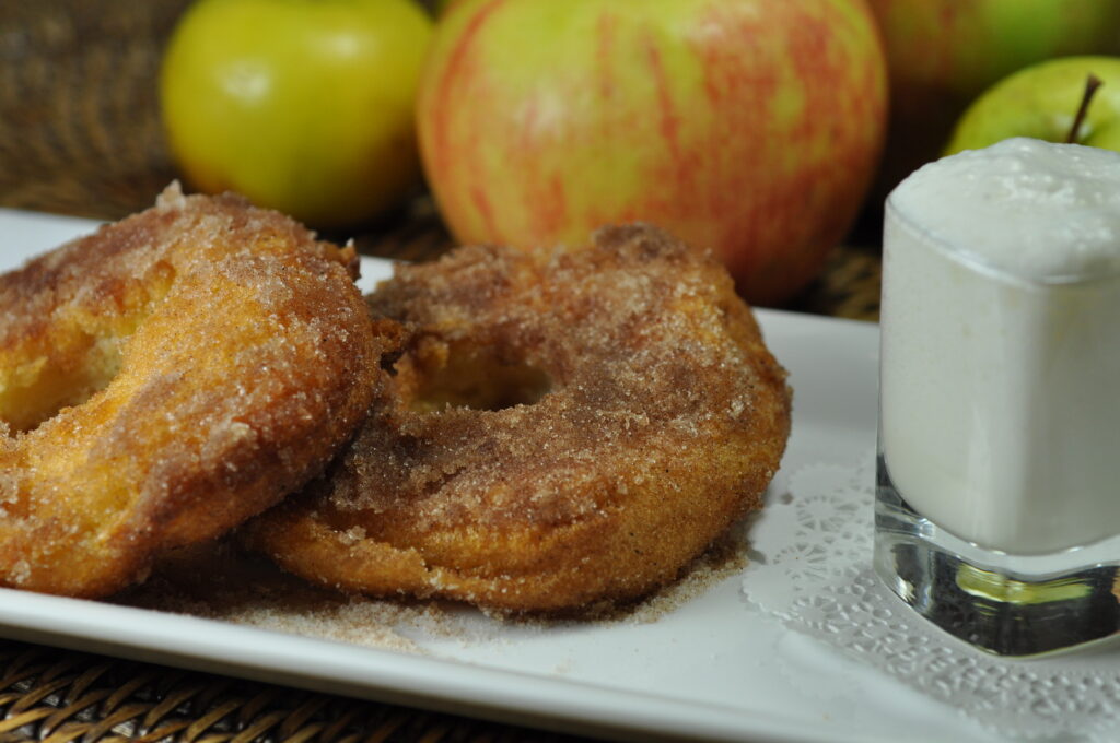 Apple Fritter with Vanilla Calvados Milkshake